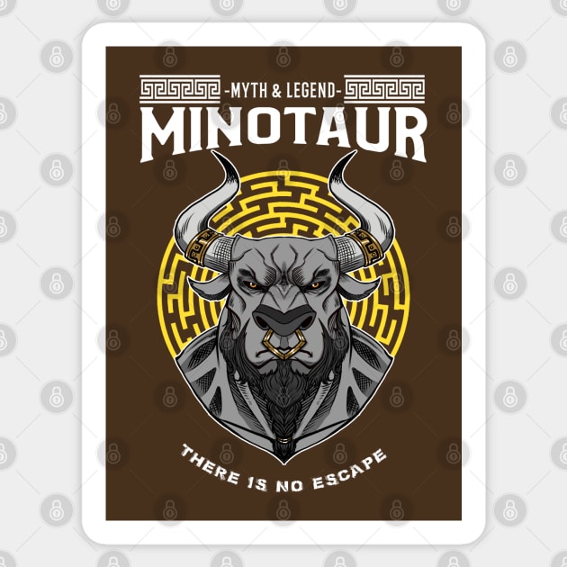 Myths and Legends: The Minotaur of the labyrinth-Greek mythology design Sticker by JustJoshDesigns